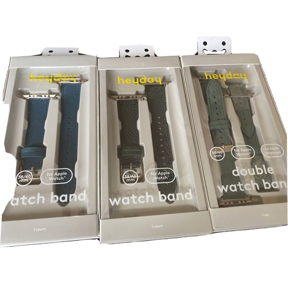 New 3 apple watch wrist bands suede snakeskin $90 Heyday Teal Green 38/40 - Picture 1 of 10